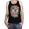 Floral Skull - Tanktop Tanktop RIPT Apparel X-Small / Black