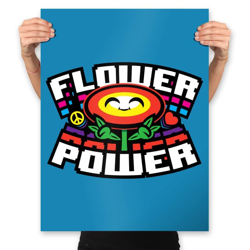 Flower Power Up - Prints Posters RIPT Apparel 18x24 / Sapphire