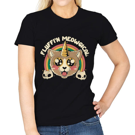 Fluffi'n Meowgical - Womens T-Shirts RIPT Apparel Small / Black