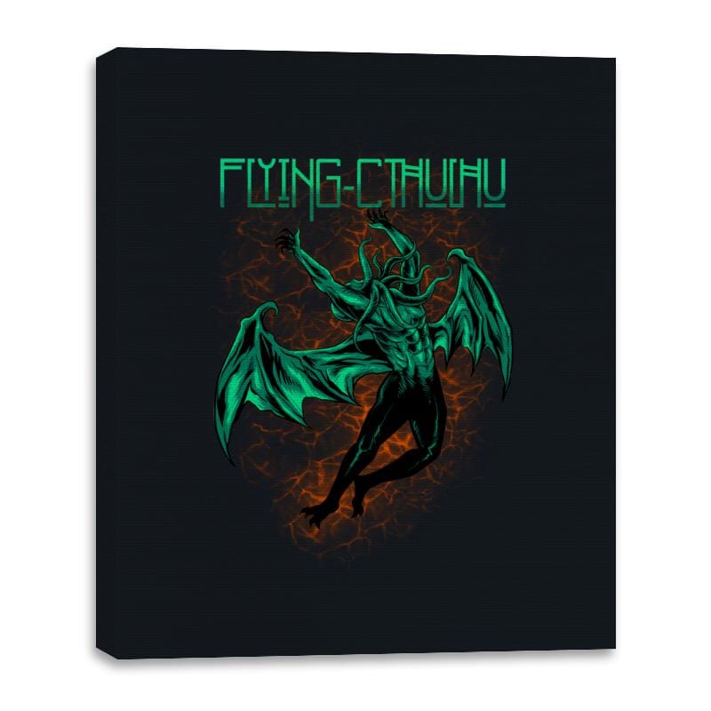 Flying Cthulhu - Canvas Wraps Canvas Wraps RIPT Apparel 16x20 / Black