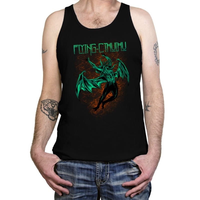 Flying Cthulhu - Tanktop Tanktop RIPT Apparel X-Small / Black