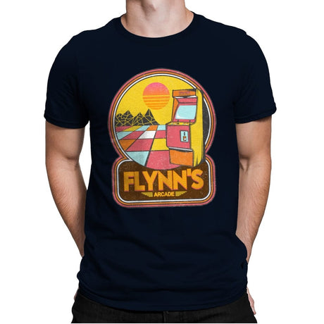 Flynn's Arcade - Mens Premium T-Shirts RIPT Apparel Small / Midnight Navy