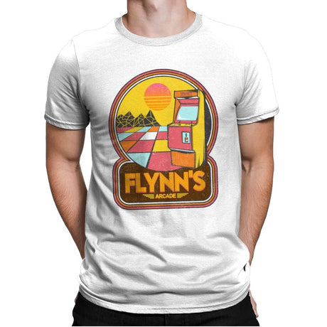 Flynn's Arcade - Mens Premium T-Shirts RIPT Apparel Small / White