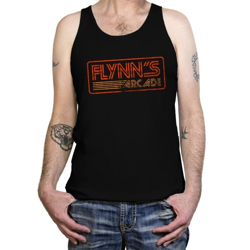 Flynns Arcade Retro - Tanktop Tanktop RIPT Apparel X-Small / Black