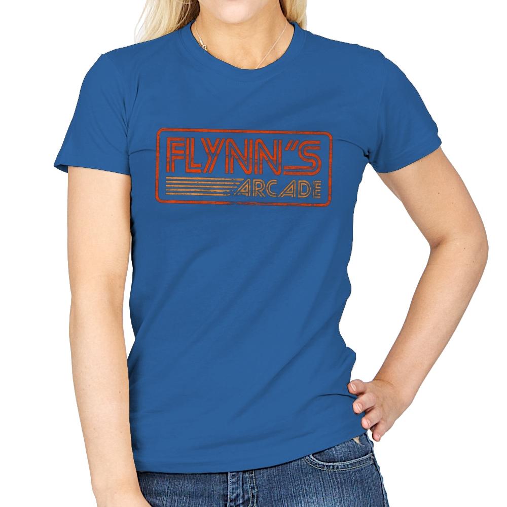 Flynns Arcade Retro - Womens T-Shirts RIPT Apparel Small / Royal