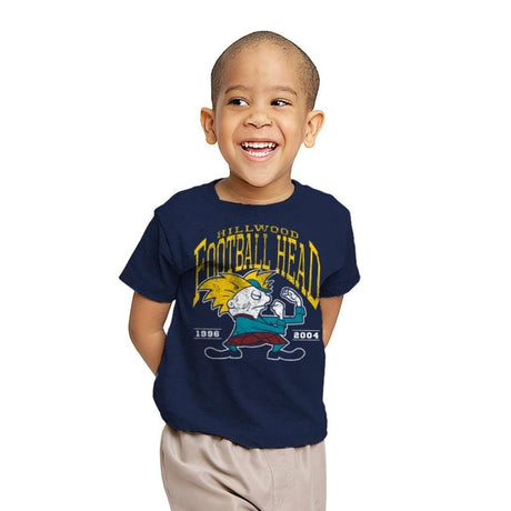 Football Head - Youth T-Shirts RIPT Apparel X-small / Navy