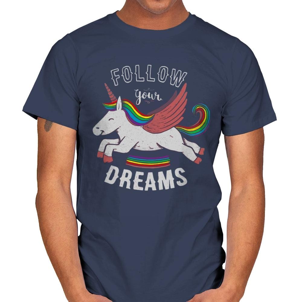 Forever Follow Your Dreams - Mens T-Shirts RIPT Apparel Small / Navy