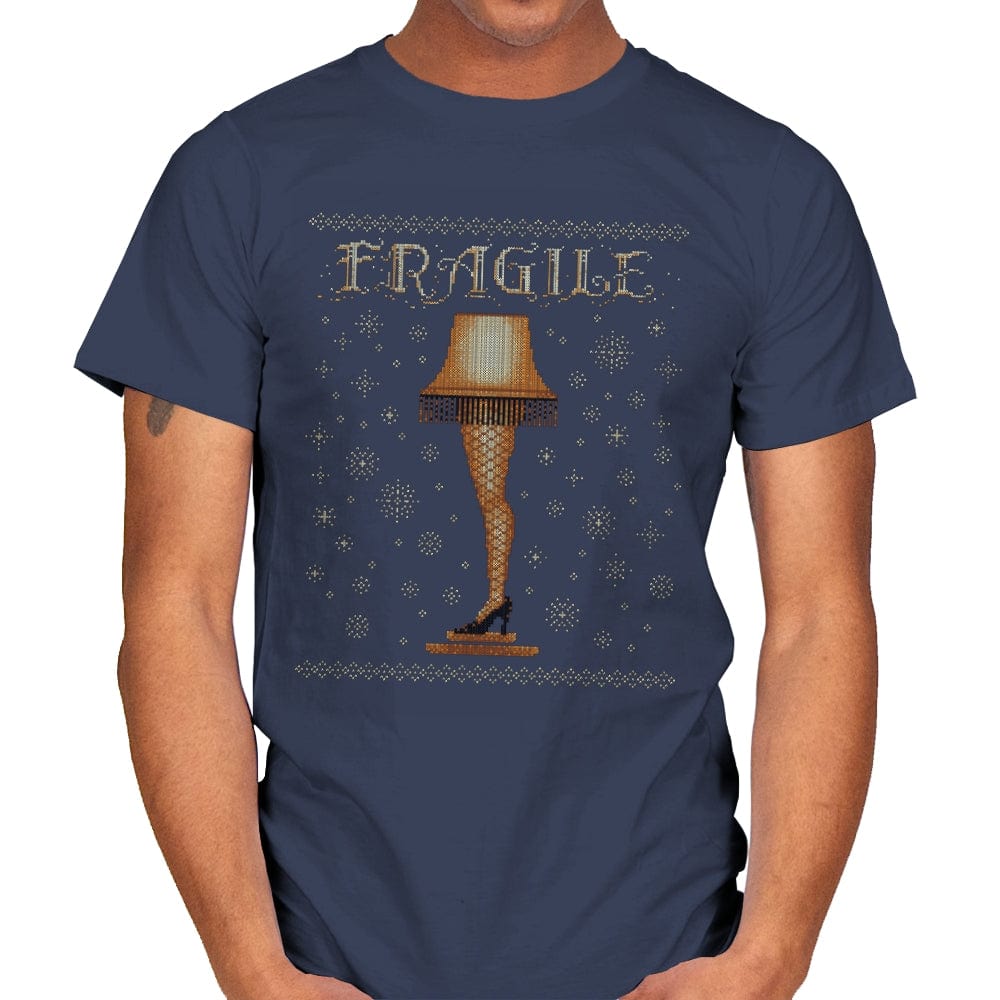 Fragile - Mens T-Shirts RIPT Apparel Small / Navy