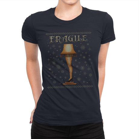 Fragile - Womens Premium T-Shirts RIPT Apparel Small / Midnight Navy