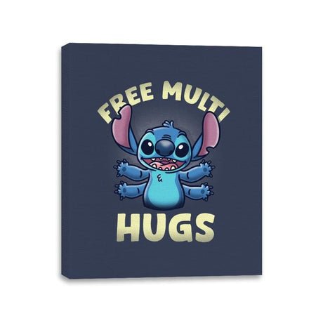 Free Multi Hugs - Canvas Wraps Canvas Wraps RIPT Apparel 11x14 / Navy