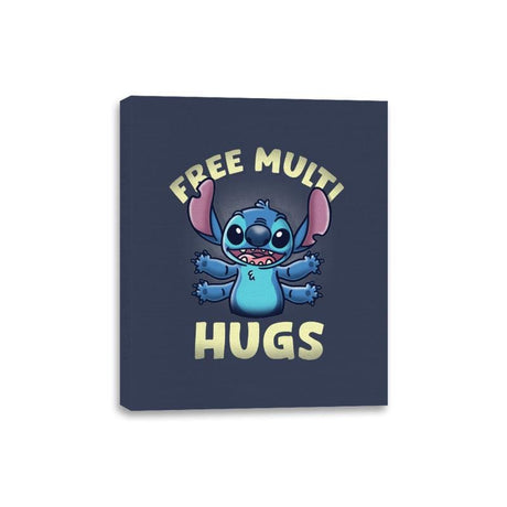 Free Multi Hugs - Canvas Wraps Canvas Wraps RIPT Apparel 8x10 / Navy