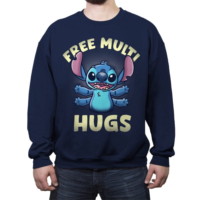 Free Multi Hugs - Crew Neck Sweatshirt Crew Neck Sweatshirt RIPT Apparel Small / Navy