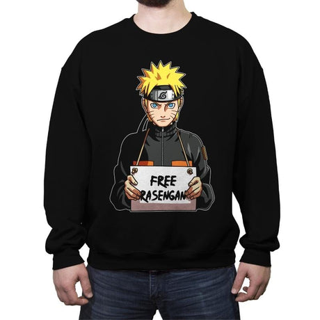 Free Rasengan - Crew Neck Sweatshirt Crew Neck Sweatshirt RIPT Apparel Small / Black