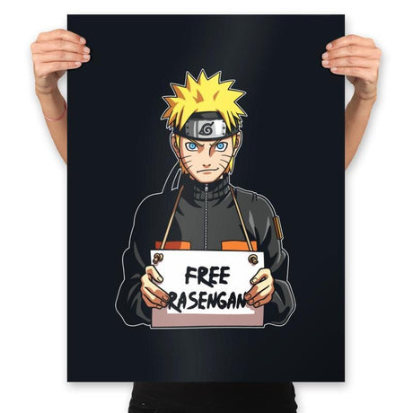 Free Rasengan - Prints Posters RIPT Apparel 18x24 / Black