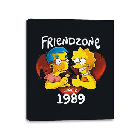 Friendzoned - Canvas Wraps Canvas Wraps RIPT Apparel 11x14 / Black