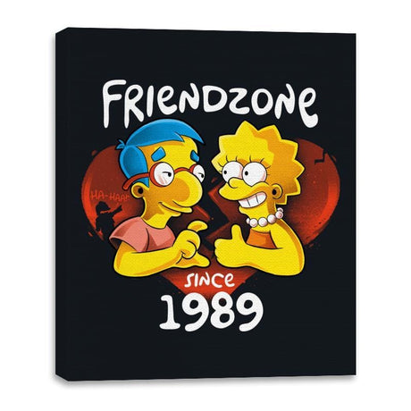 Friendzoned - Canvas Wraps Canvas Wraps RIPT Apparel 16x20 / Black