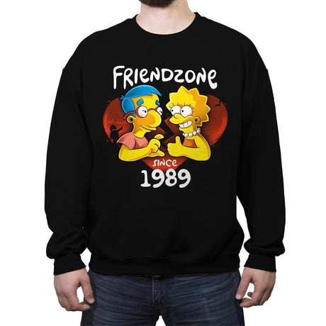 Friendzoned - Crew Neck Sweatshirt Crew Neck Sweatshirt RIPT Apparel Small / Black