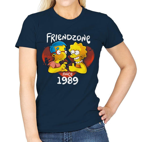 Friendzoned - Womens T-Shirts RIPT Apparel Small / Navy