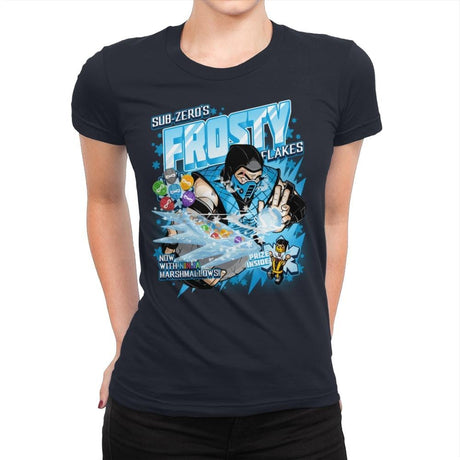 Frosty Flakes Cereal - Anytime - Womens Premium T-Shirts RIPT Apparel Small / Navy