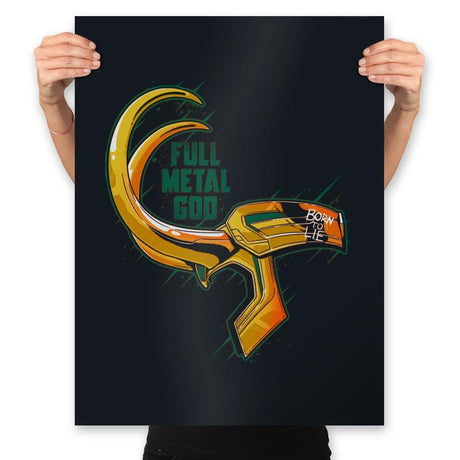 Full Metal God - Prints Posters RIPT Apparel 18x24 / Black