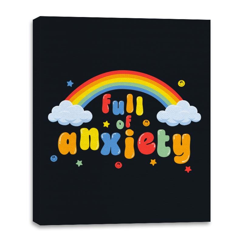 Full of Anxiety - Canvas Wraps Canvas Wraps RIPT Apparel 16x20 / Black