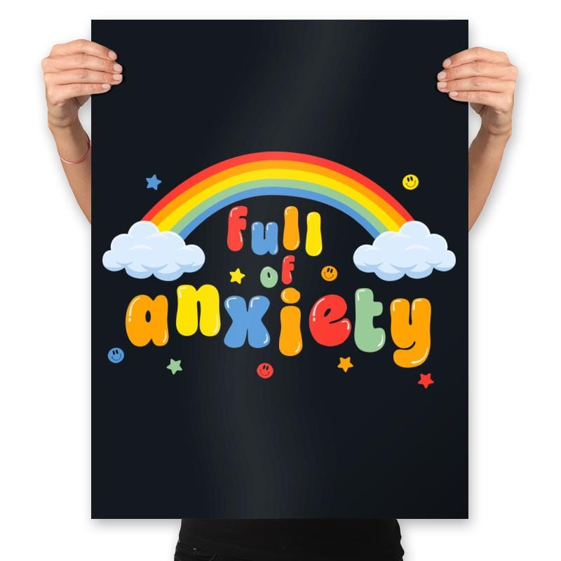 Full of Anxiety - Prints Posters RIPT Apparel 18x24 / Black