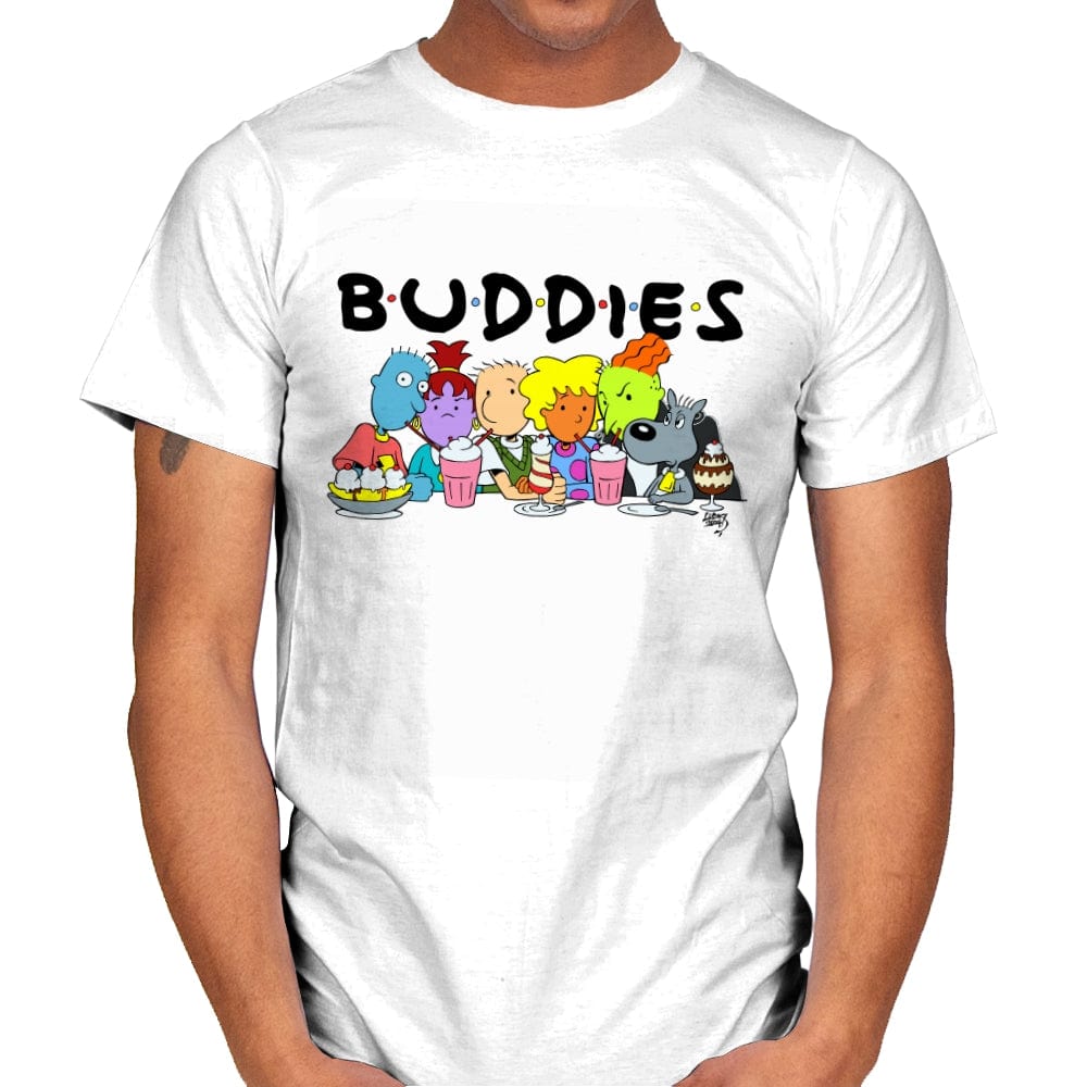 Funnie Buddies - Mens T-Shirts RIPT Apparel Small / White