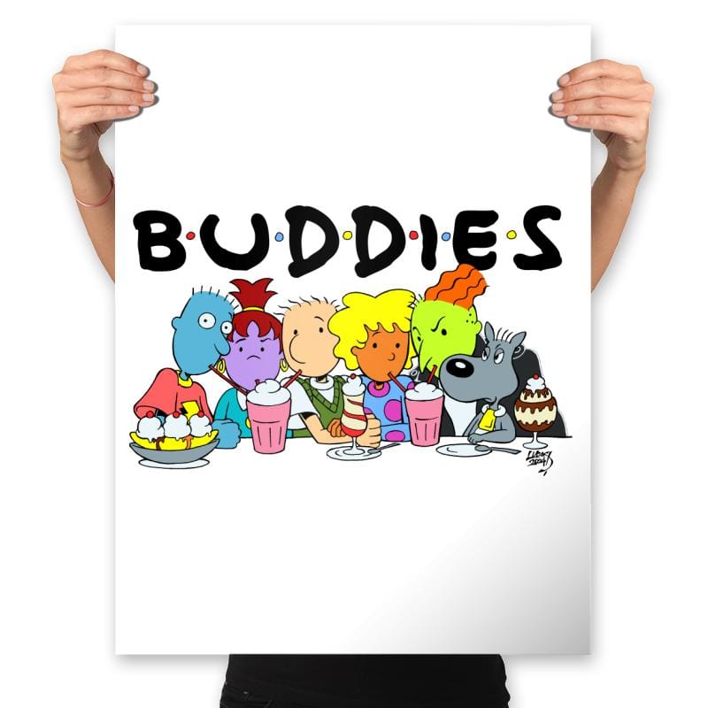 Funnie Buddies - Prints Posters RIPT Apparel 18x24 / White