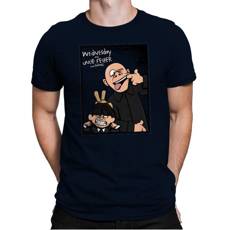 Funny Faces and Hand - Mens Premium T-Shirts RIPT Apparel Small / Midnight Navy