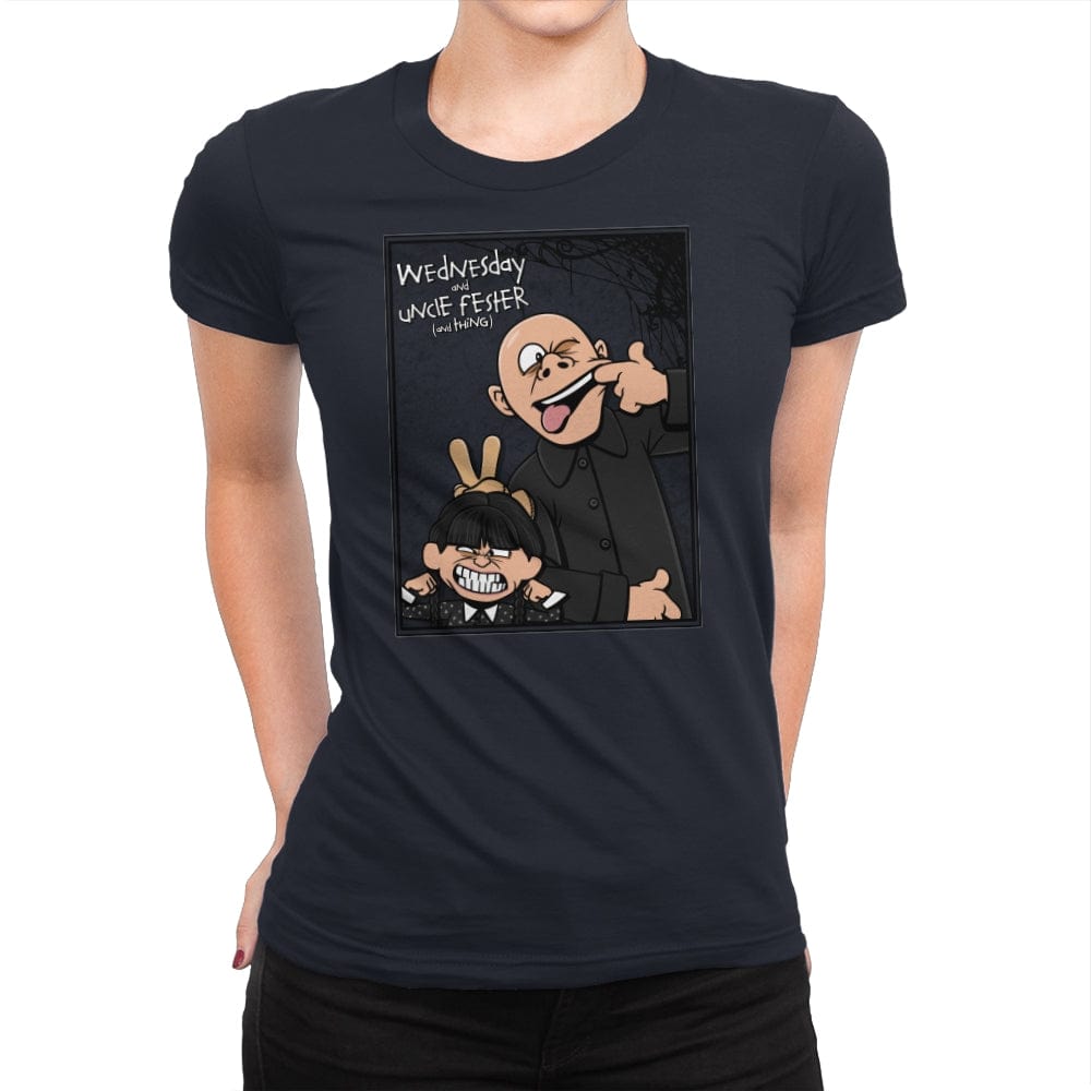 Funny Faces and Hand - Womens Premium T-Shirts RIPT Apparel Small / Midnight Navy