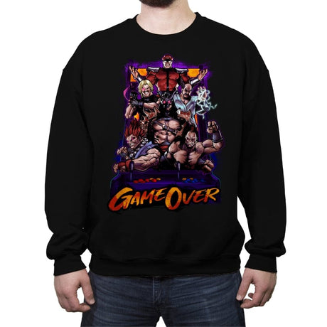 Game Over Retro Gamer - Crew Neck Sweatshirt Crew Neck Sweatshirt RIPT Apparel Small / Black