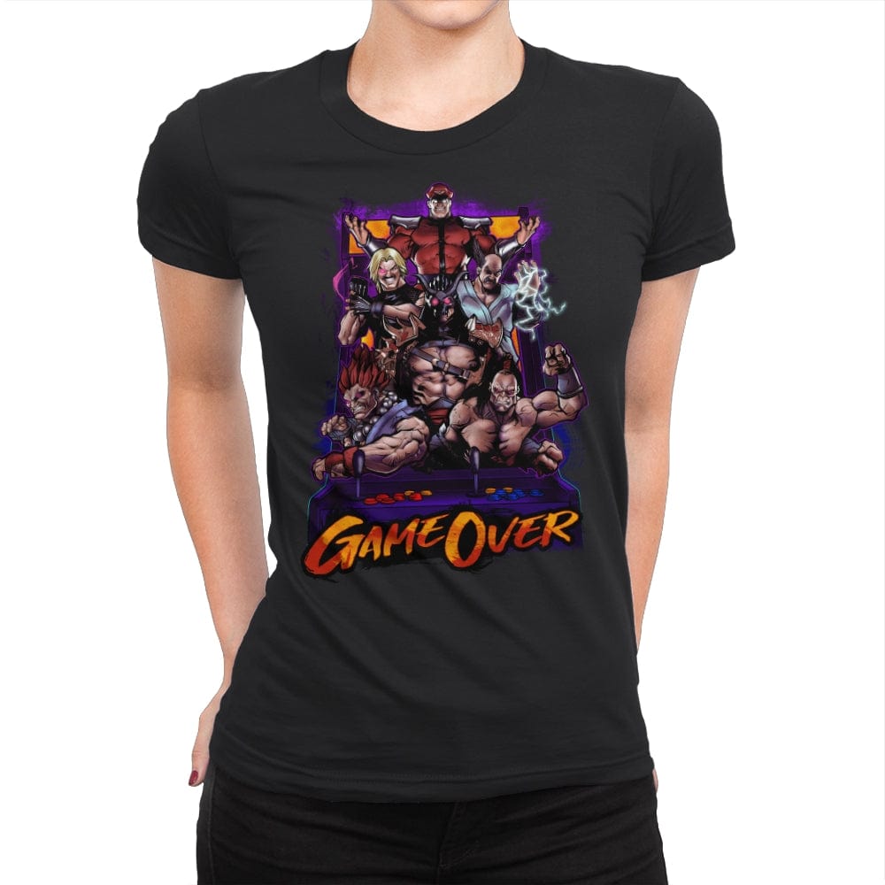 Game Over Retro Gamer - Womens Premium T-Shirts RIPT Apparel Small / Black