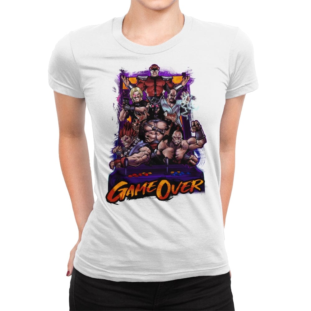 Game Over Retro Gamer - Womens Premium T-Shirts RIPT Apparel Small / White