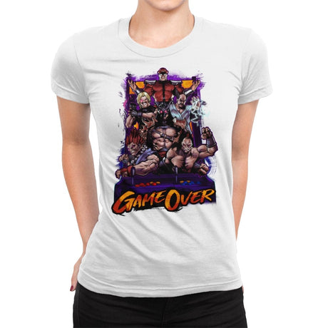 Game Over Retro Gamer - Womens Premium T-Shirts RIPT Apparel Small / White