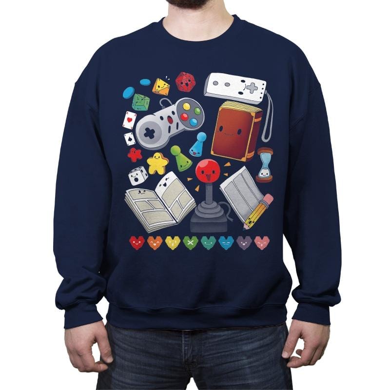 Game World - Crew Neck Sweatshirt Crew Neck Sweatshirt RIPT Apparel Small / Navy