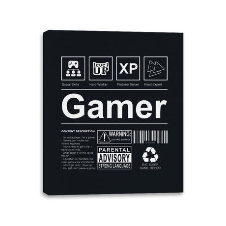 Gamer Label - Canvas Wraps Canvas Wraps RIPT Apparel 11x14 / Black