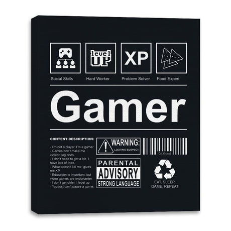 Gamer Label - Canvas Wraps Canvas Wraps RIPT Apparel 16x20 / Black