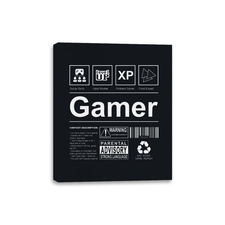 Gamer Label - Canvas Wraps Canvas Wraps RIPT Apparel 8x10 / Black