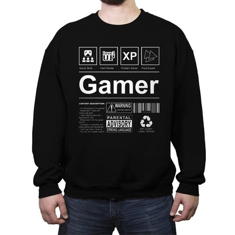 Gamer Label - Crew Neck Sweatshirt Crew Neck Sweatshirt RIPT Apparel Small / Black