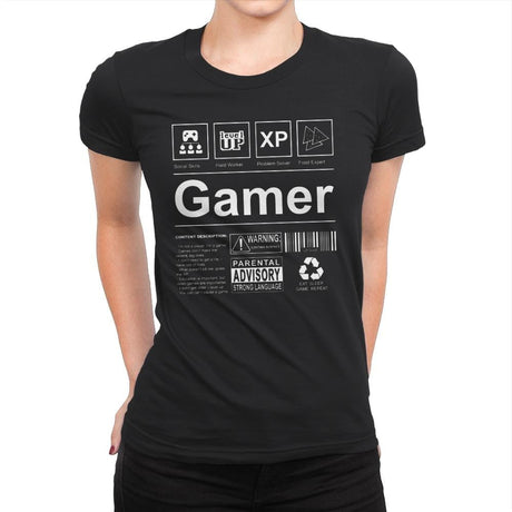 Gamer Label - Womens Premium T-Shirts RIPT Apparel Small / Black