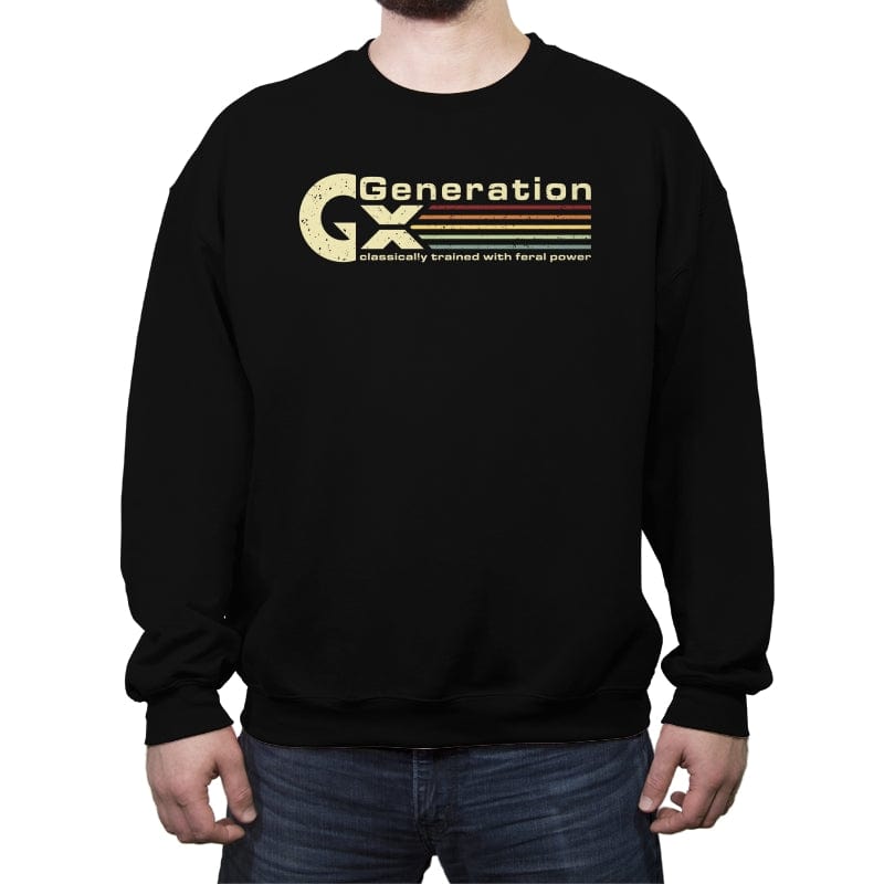 Gen X Gamer - Crew Neck Sweatshirt Crew Neck Sweatshirt RIPT Apparel Small / Black