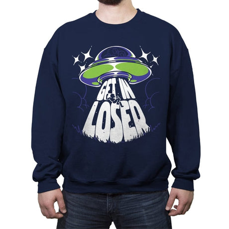 Get in the UFO - Crew Neck Sweatshirt Crew Neck Sweatshirt RIPT Apparel Small / Navy