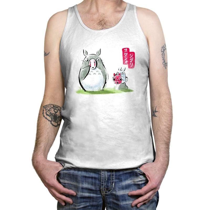 Ghibli ink - Tanktop Tanktop RIPT Apparel X-Small / White