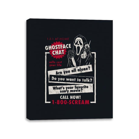 Ghostface Chat - Canvas Wraps Canvas Wraps RIPT Apparel 11x14 / Black