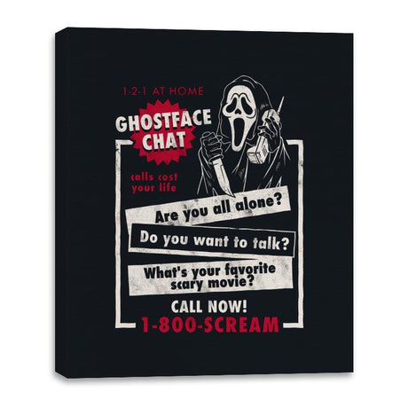 Ghostface Chat - Canvas Wraps Canvas Wraps RIPT Apparel 16x20 / Black