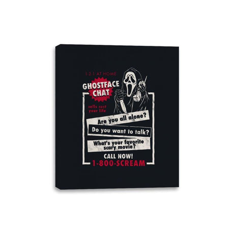 Ghostface Chat - Canvas Wraps Canvas Wraps RIPT Apparel 8x10 / Black