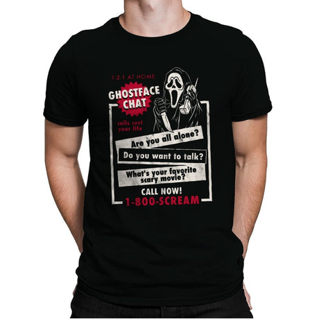 Ghostface Chat - Mens Premium T-Shirts RIPT Apparel Small / Black