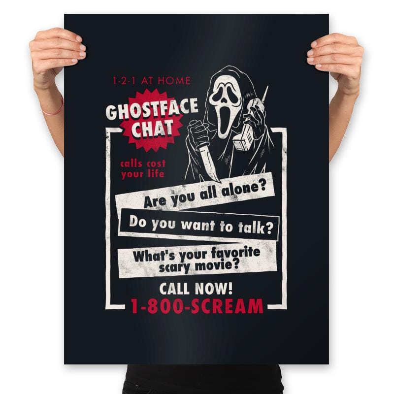 Ghostface Chat - Prints Posters RIPT Apparel 18x24 / Black