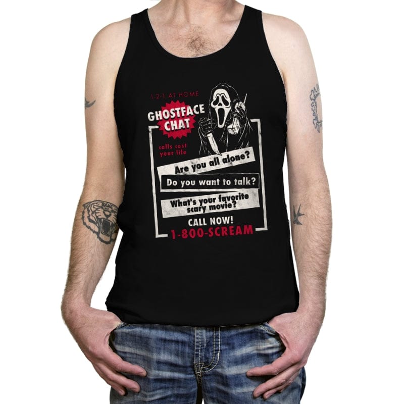 Ghostface Chat - Tanktop Tanktop RIPT Apparel X-Small / Black