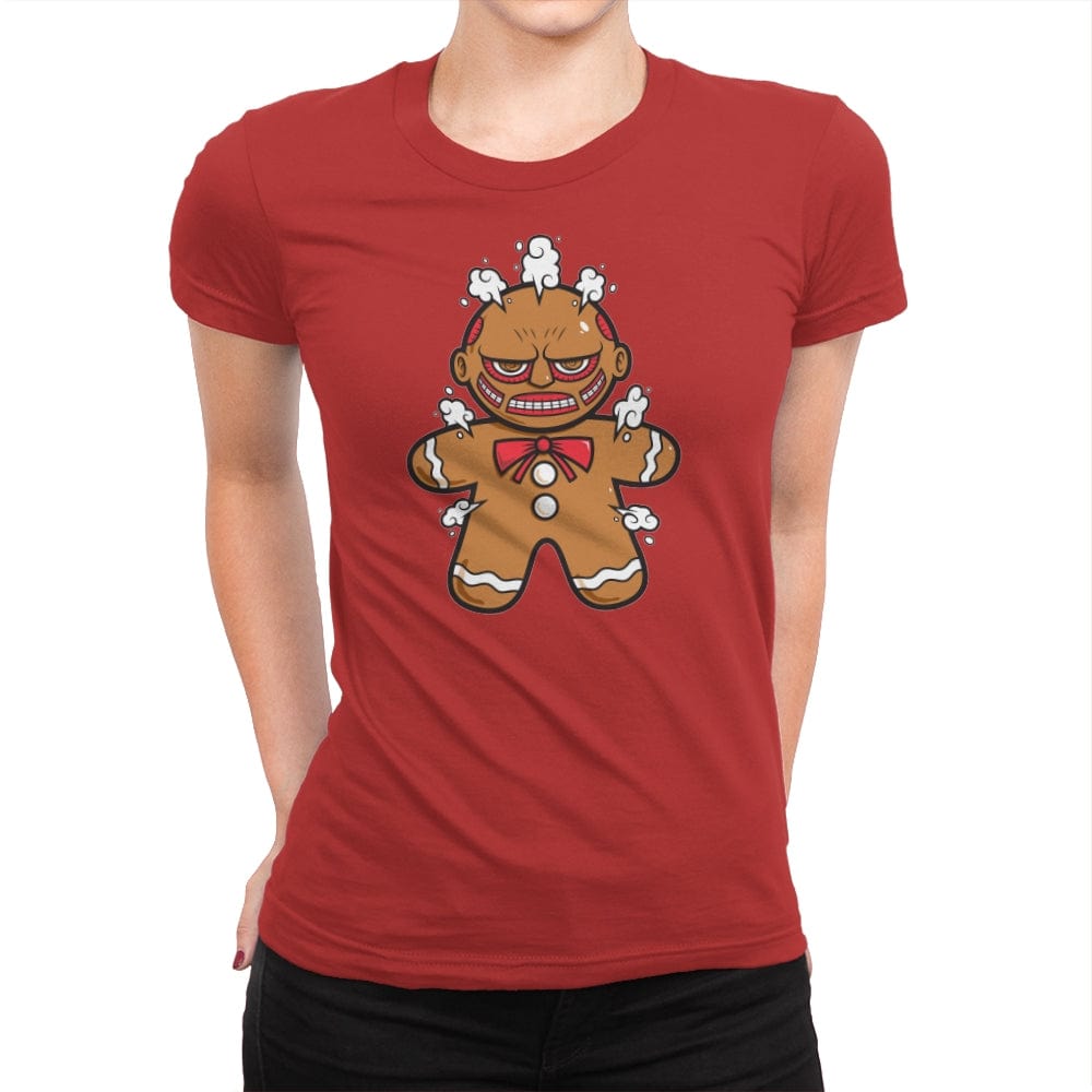 Gingerbread Titan - Womens Premium T-Shirts RIPT Apparel Small / Red